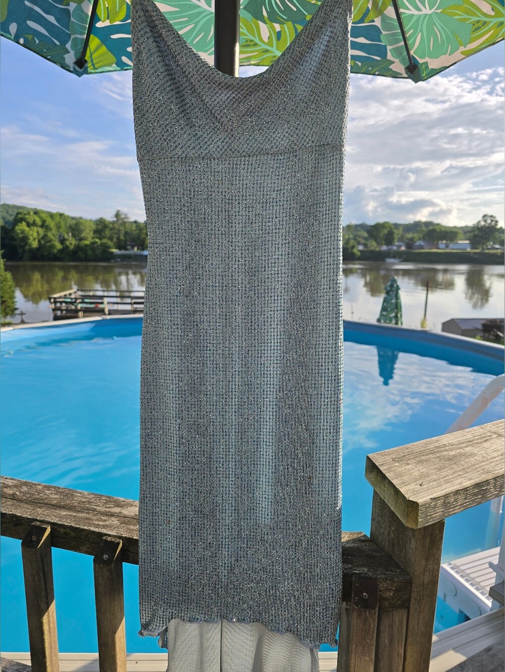 Vintage Y2K Wet Seal Shimmering Blue High Low Dress